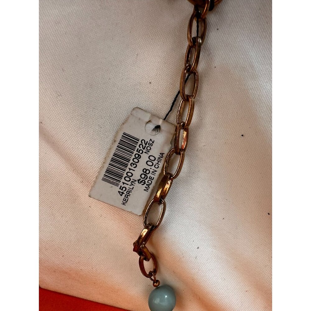 NWT Stunning Chico's statement necklace brushed dark goldtone with bib design - Picture 2 of 5